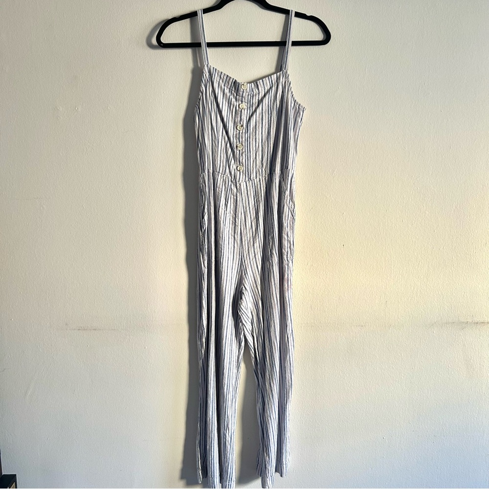 Old Navy Striped Jumpsuit in Blue and White